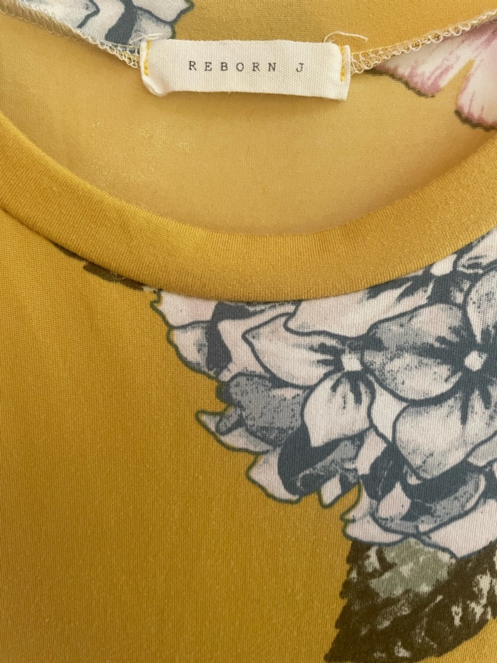 Reborn J Mustard Yellow Floral Butterfly Maxi Dress Pockets Boho Size S Small - Picture 5 of 7
